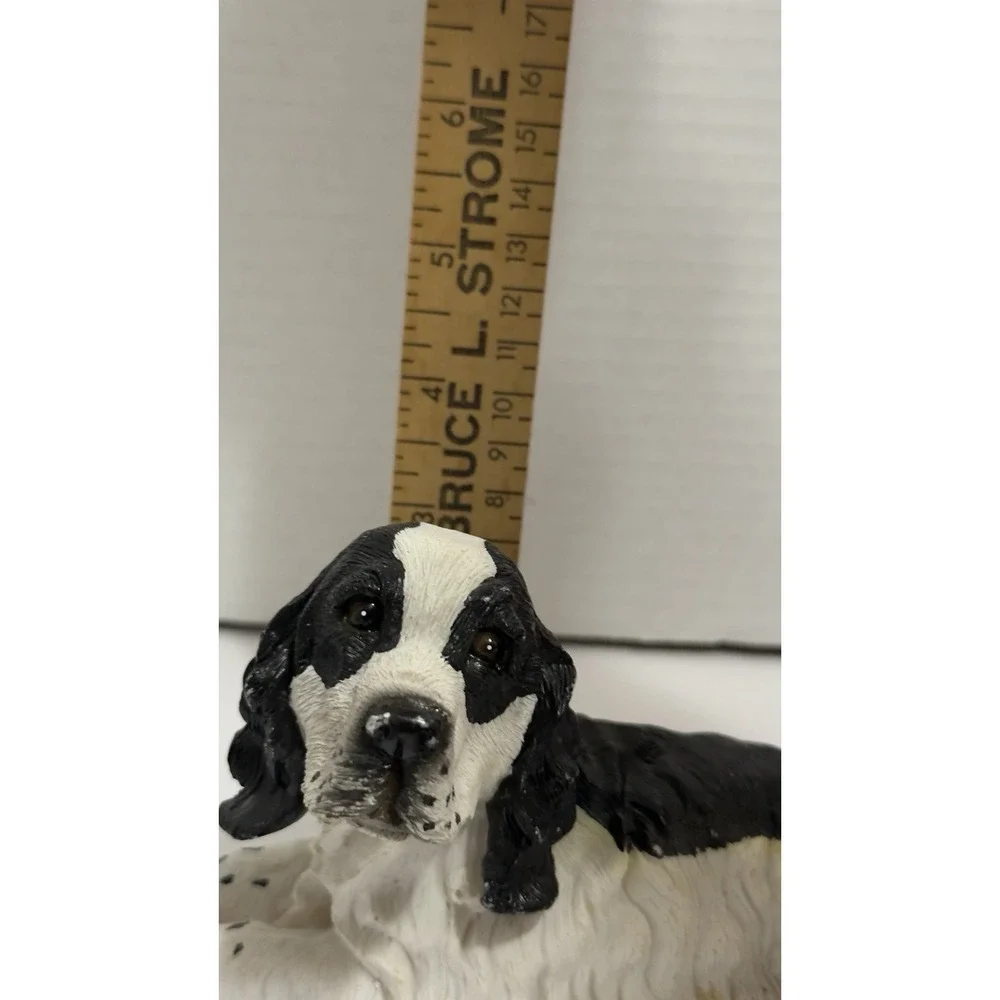 Black And White Cocker Spaniel Pup Figurine